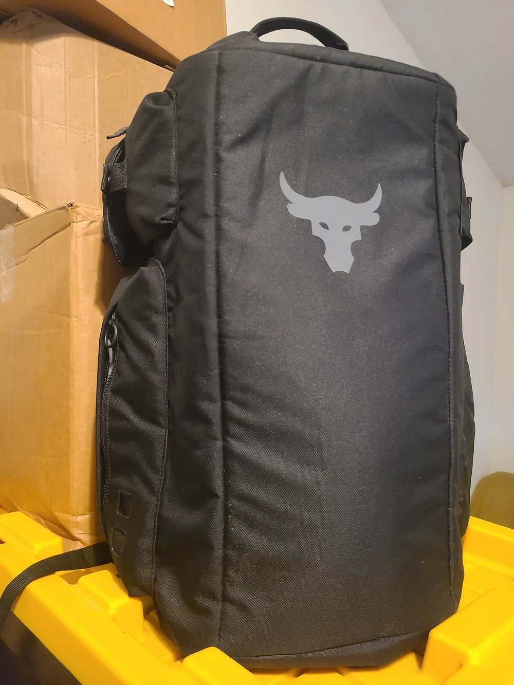 Under Armour Project Rock PRJCT-3 Duffle Bag Backpack Black Gray Gym Casual